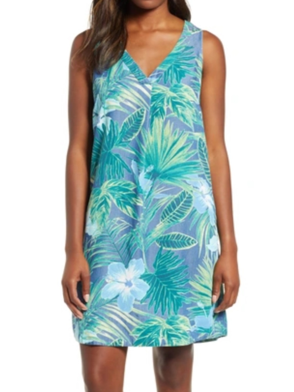 TOMMY BAHAMA
Kayo Blossoms Chambray Shift Dress XS